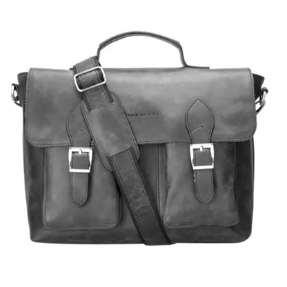 Olympus Genuine Leather Bag, Briefcase, Notebook Bag - 13"/17" Silver Epimetheus