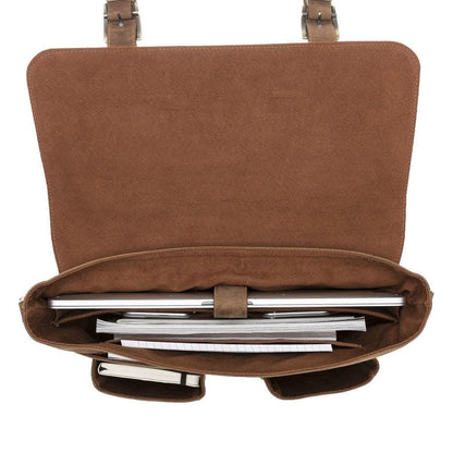 Olympus Genuine Leather Bag, Briefcase, Notebook Bag - 13"/17" Silver Epimetheus